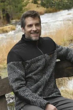 ALMGWAND Walk Jacke anthrazit meliert