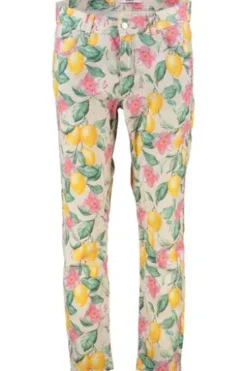 ANGELS 7/8 Hose Ornella beige geblümt Slim Fit