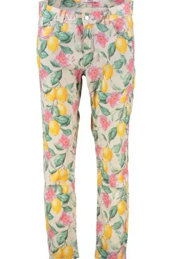 ANGELS 7/8 Hose Ornella beige geblümt Slim Fit