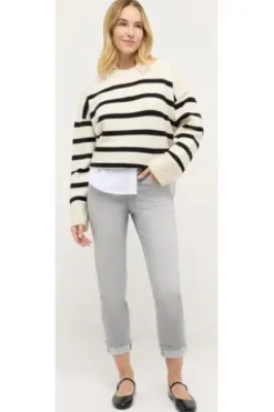 ANGELS 7/8 Jeans Darleen Turn up light grey used Straight Fit