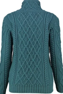 ARAN Pullover petrol im typischen Irland Aran Strick