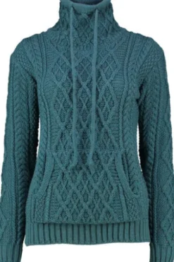 ARAN Pullover petrol im typischen Irland Aran Strick