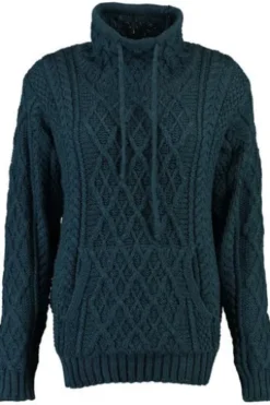 ARAN Pullover petrol im typischen Irland Aran Strick