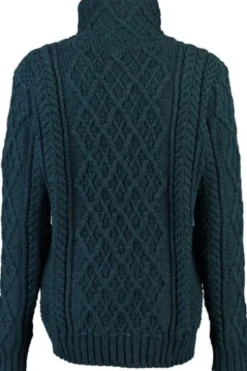 ARAN Pullover petrol im typischen Irland Aran Strick