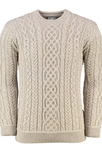 ARAN Rundhals Pullover beige