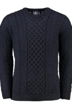 ARAN Rundhals Pullover marine