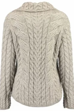 ARAN Strickjacke beige im typischen Irland Aran Strick