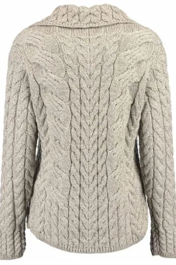 ARAN Strickjacke beige im typischen Irland Aran Strick