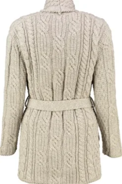 ARAN Strickjacke beige in supersofter Merinowolle