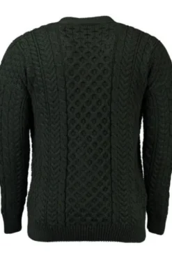 ARAN Strickjacke grün Merino-Wolle