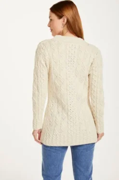 ARAN Strickjacke natur im typischen Irland Aran Strick