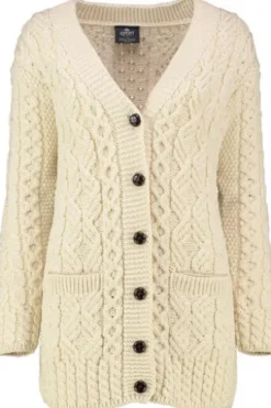 ARAN Strickjacke natur im typischen Irland Aran Strick