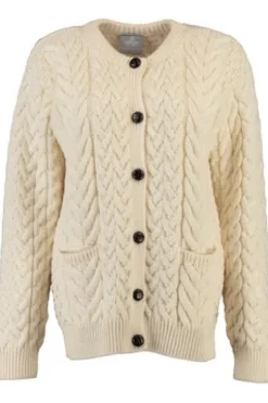 ARAN Strickjacke natur im typischen Irland Aran Strick