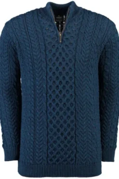 ARAN Troyer blau Merino-Wolle