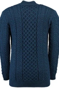 ARAN Troyer blau Merino-Wolle