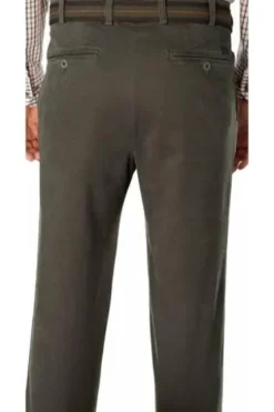 AUBI Bundfalten-Jeans oliv