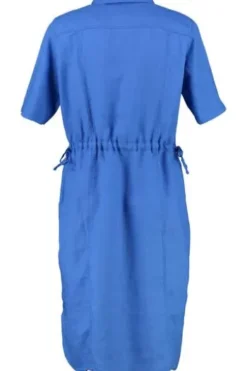 BARBARA LEBEK Leinen-Kleid ocean blue Kurzarm