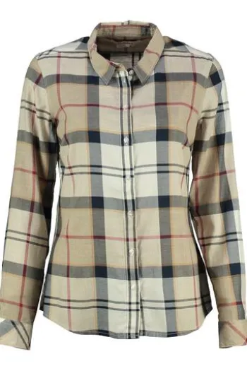 BARBOUR Bluse Bredon beige kariert