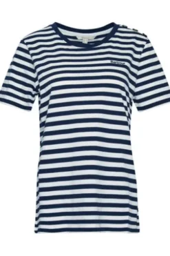 BARBOUR Shirt Ferryside Top Navy gestreift Kurzarm