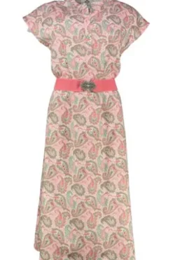 BERWIN Kleid koralle Paisley in Natur-Qualität