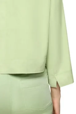 BETTY BARCLAY Blazer-Jacke green 3/4-Arm in Velours-Optik