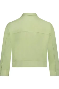 BETTY BARCLAY Blazer-Jacke green 3/4-Arm in Velours-Optik