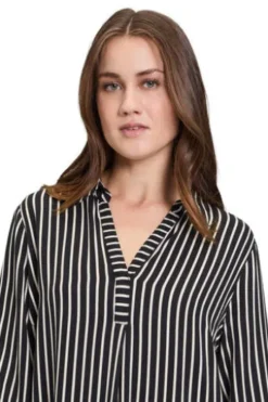 BETTY BARCLAY Hemdbluse schwarz/beige
