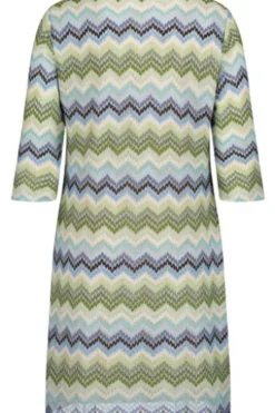 BETTY BARCLAY Kleid green/blue gemustert 3/4-Arm im Zickzack Dessin