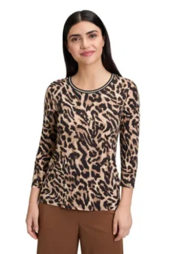 BETTY BARCLAY Shirt black/beige gemustert