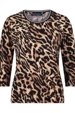 BETTY BARCLAY Shirt black/beige gemustert