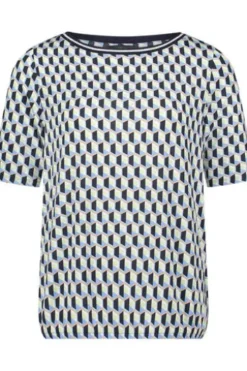 BETTY BARCLAY Shirt blue/green gemustert