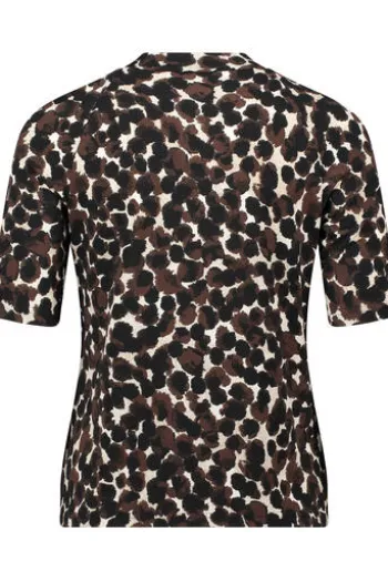 BETTY BARCLAY Shirt brown/beige gepunktet Kurzarm