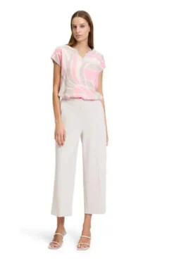 BETTY BARCLAY Shirt nature/rosé gemustert Kurzarm