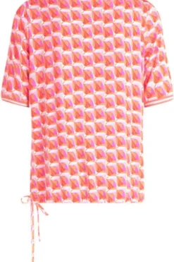BETTY BARCLAY Shirt red/rosé gemustert Kurzarm