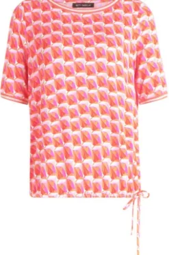 BETTY BARCLAY Shirt red/rosé gemustert Kurzarm