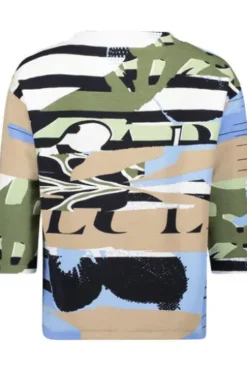 BETTY BARCLAY Sweatshirt blue/beige gemustert 3/4-Arm