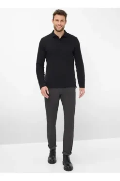BRAX Five Pocket Baumwoll Hose Chuck perma black gemustert Modern Fit