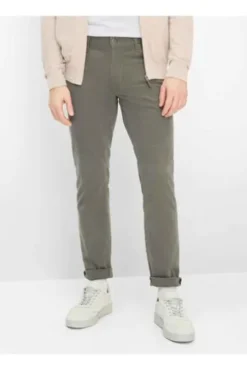 BRAX Five Pocket Baumwoll Hose Chuck olive gemustert Modern Fit