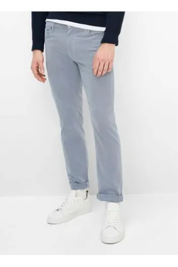 BRAX Five Pocket Baumwoll Hose Chuck smoke blue gemustert Modern Fit