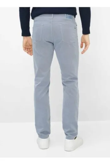 BRAX Five Pocket Baumwoll Hose Chuck smoke blue gemustert Modern Fit