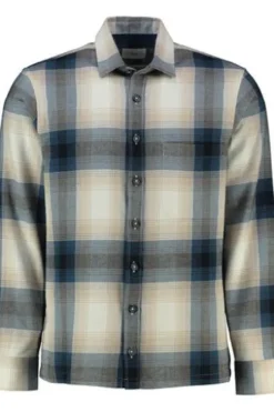 BRAX Flanell Hemd Kay beige kariert Comfort Fit Langarm