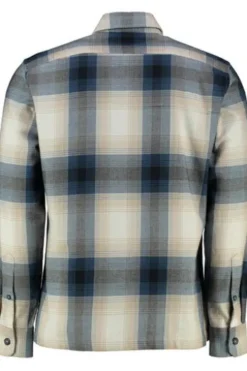 BRAX Flanell Hemd Kay beige kariert Comfort Fit Langarm