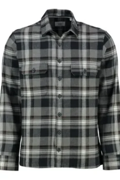 BRAX Flanell Hemd Kay grau kariert Comfort Fit Langarm