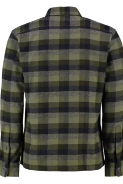 BRAX Flanell Hemd Kay grün kariert Modern Fit Langarm