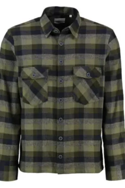 BRAX Flanell Hemd Kay grün kariert Modern Fit Langarm