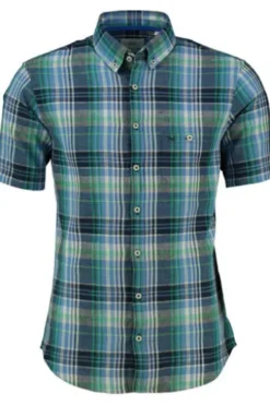 BRAX Hemd balance kariert Modern Fit Kurzarm