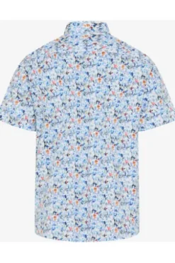BRAX Hemd cove gemustert Modern Fit Kurzarm