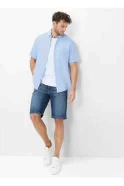 BRAX Hemd Dan sky Modern Fit Kurzarm