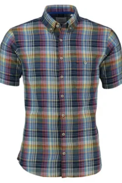 BRAX Hemd manhattan kariert Modern Fit Kurzarm