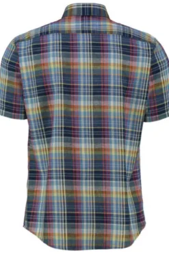 BRAX Hemd manhattan kariert Modern Fit Kurzarm